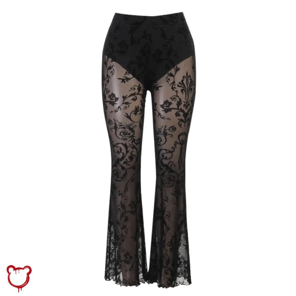 Sheer Flared Black Pants - The Cursed Closet