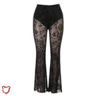 The Cursed Closet Black Flared See Through Pants at $29.99 USD