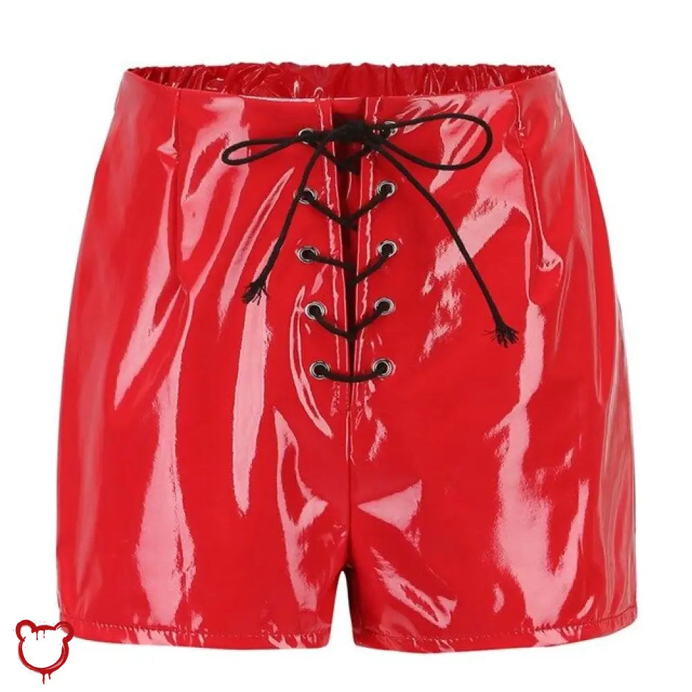 The Cursed Closet 'Shallow' PU Wet Look Shorts at $33.99 USD