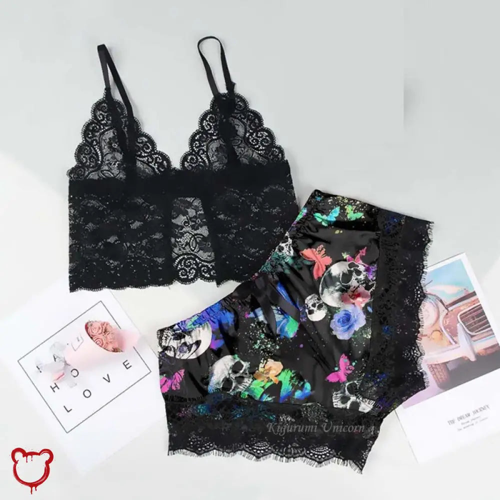 Silky Spandex 2-Piece Lingerie 1 / S