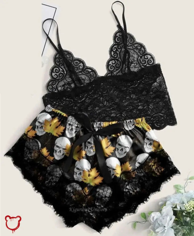 The Cursed Closet Silk Spandex 2 Piece Lingerie at $21.99 USD
