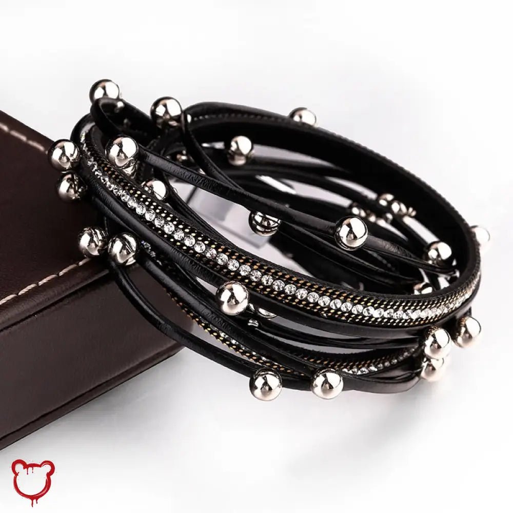 Silver Black Beaded Rope Bracelet - The Cursed Closet