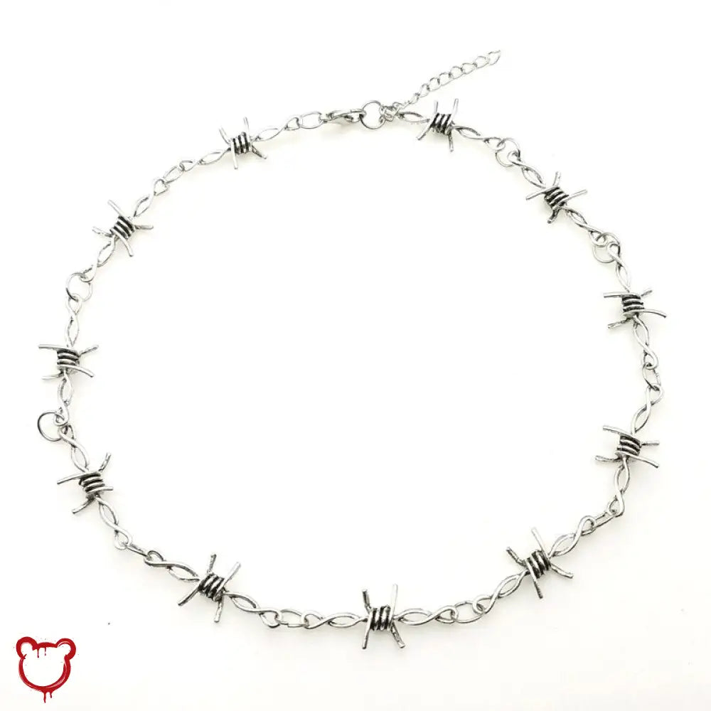 Silver Choker With Iron Wire Accessories