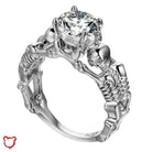 The Cursed Closet 'Deathly Duo' Silver tone clear stone ring at $14.99 USD