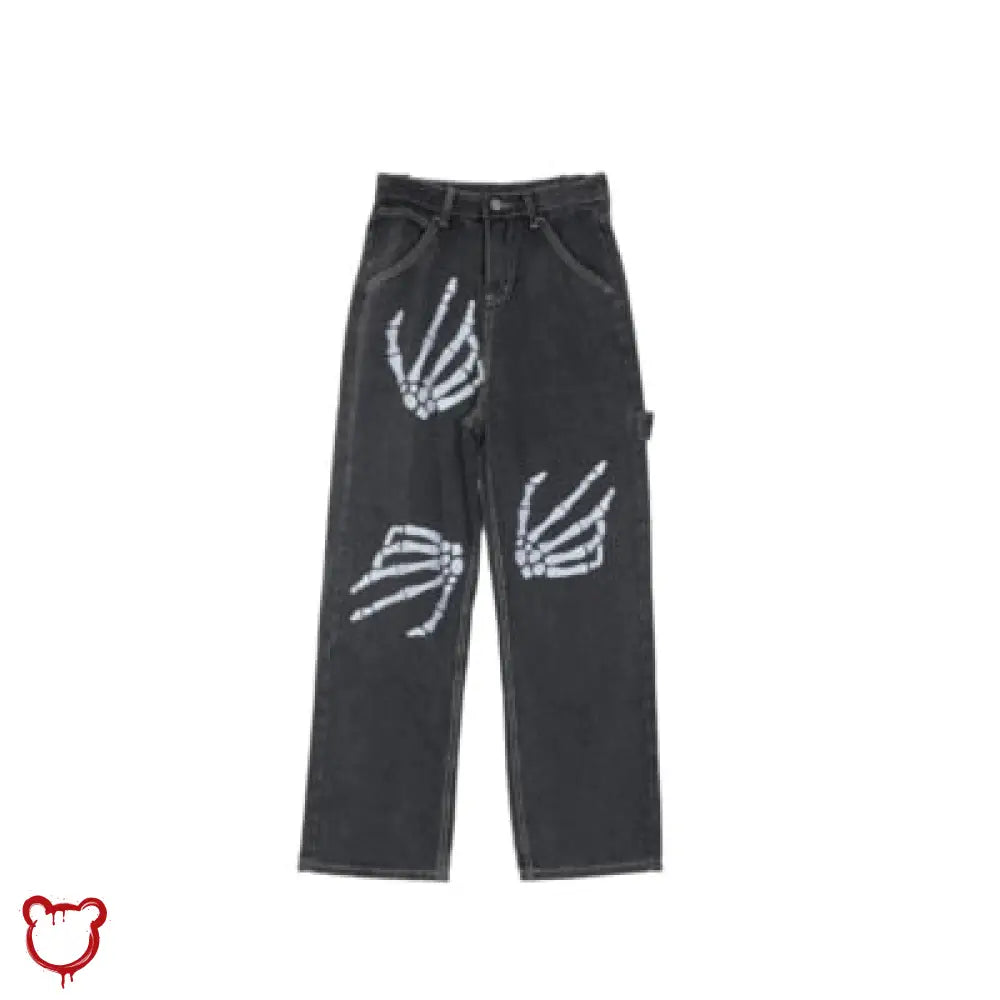 Skeleton Baggy Denim Clothing