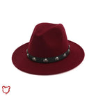 Skull Fedora In Multiple Colors Burgundy / 56To58Cm Accessories