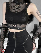 Skull Goth Set With Gloves Black / L Clothing