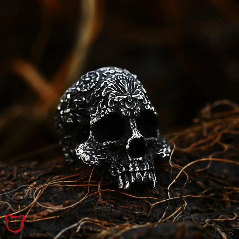 Steel Soldier Design Gothic Punk Rock Skull Ring - The Cursed Closet
