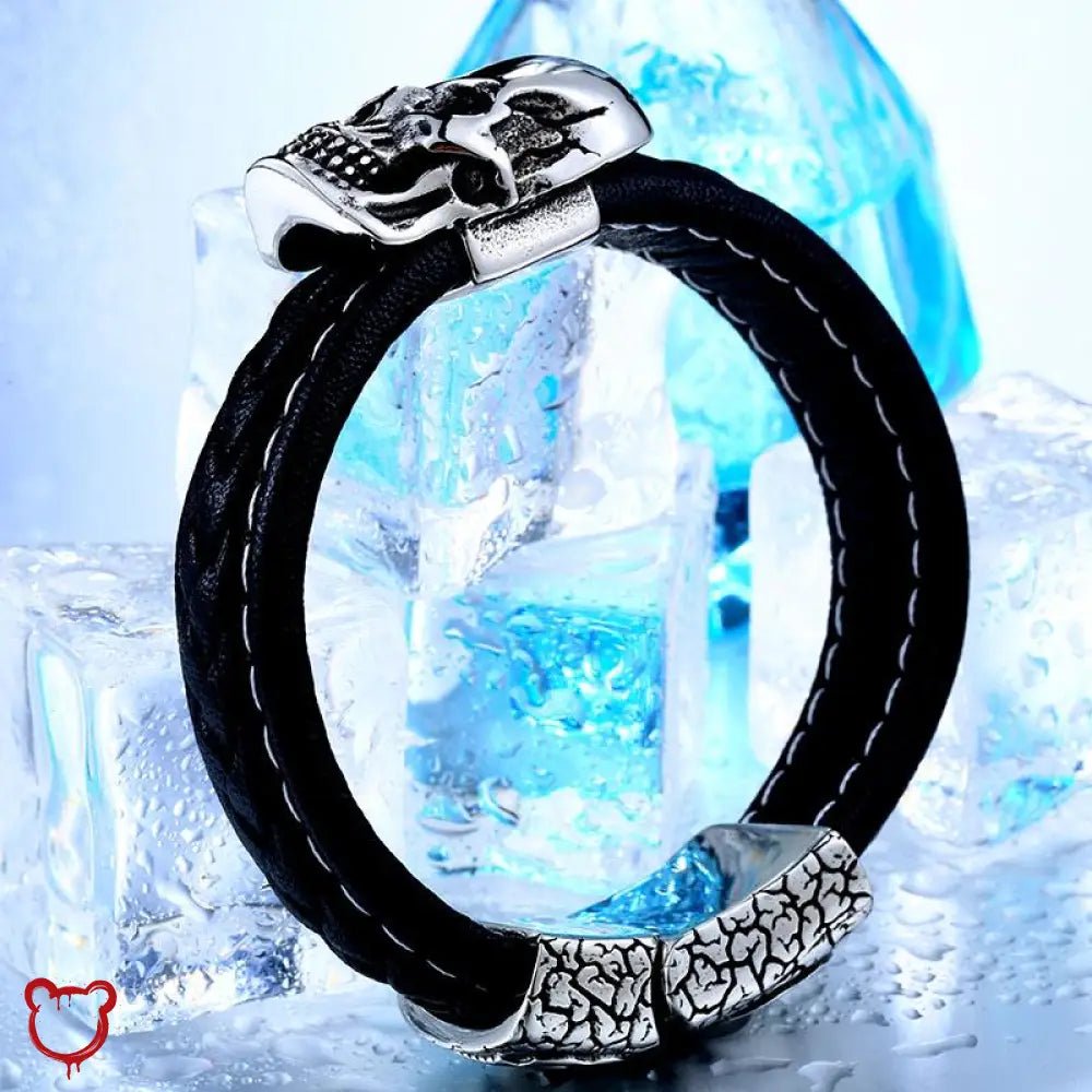 Skull Leather Bracelet - The Cursed Closet