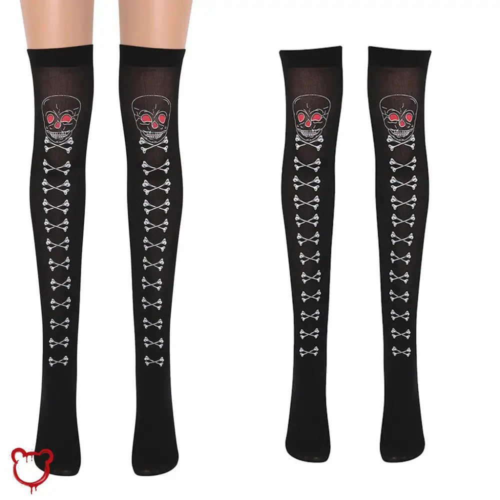Skull Over-The-Knee Socks Clothing