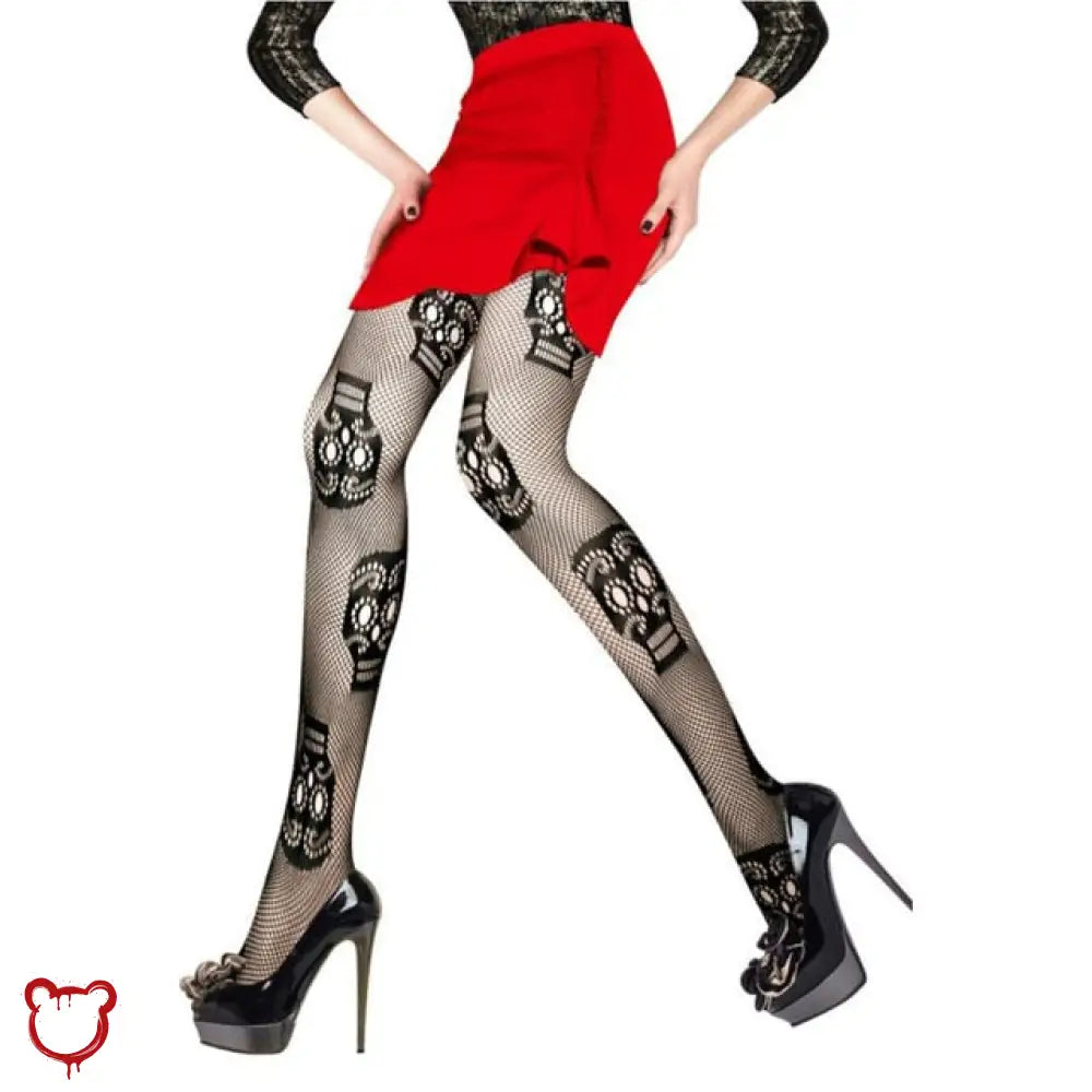 The Cursed Closet Skull Design Tights at $9.99 USD