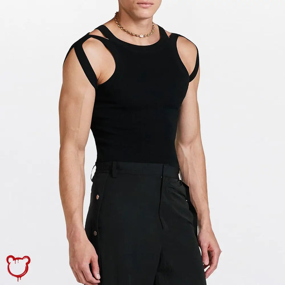 Sleek Sleeveless Knit Tank Top Black / S Clothing