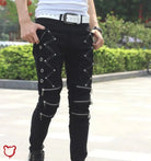 Slim Lace-Up Pants Black / 28 Clothing