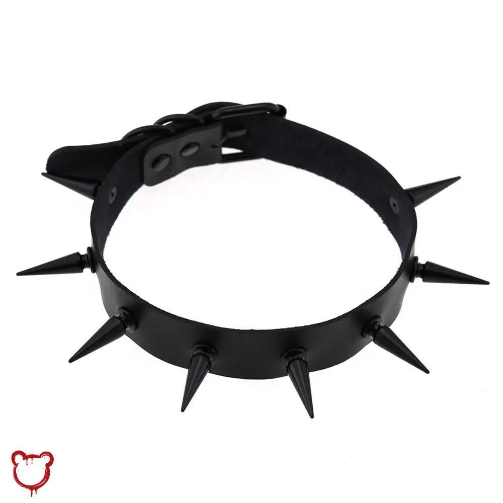 Spike Leather Collar - The Cursed Closet