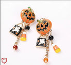 Spooky Pumpkin Tassel Earrings Accessories