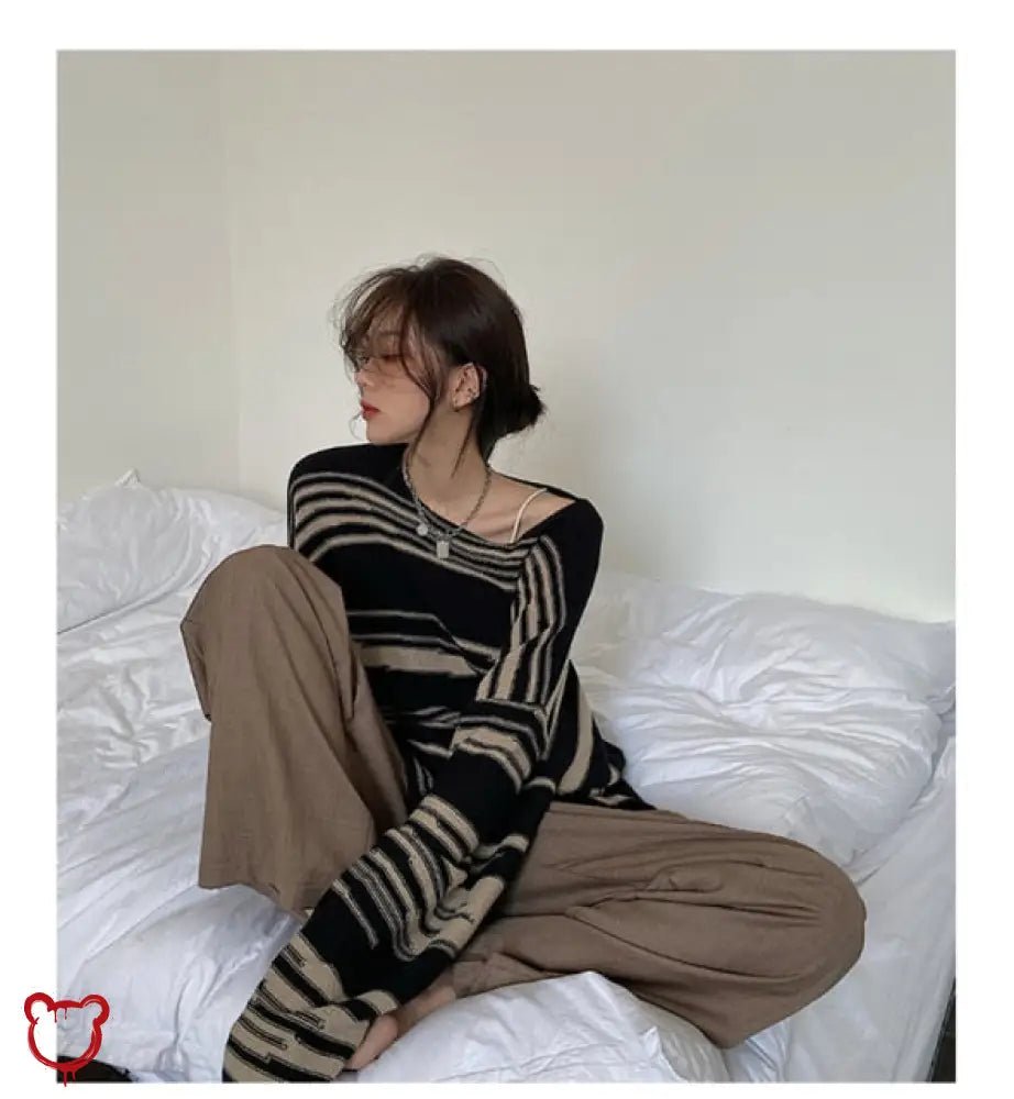 Striped Oversized Sweater - The Cursed Closet