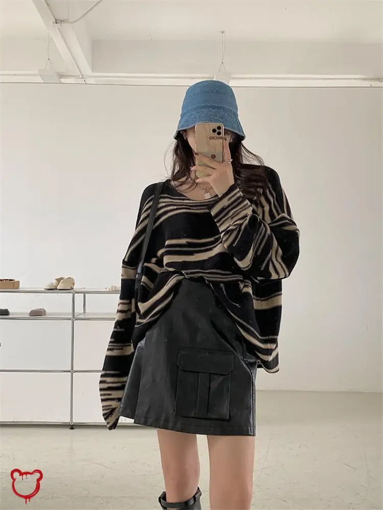 Striped Oversized Sweater Clothing