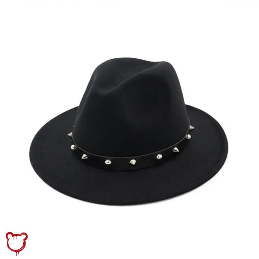 The Cursed Closet 'Fedorable' Black stud fedora hat at $23.99 USD