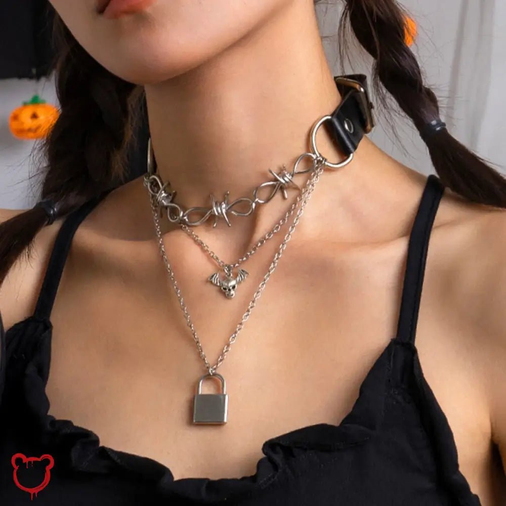 Sundown PU Leather Skeleton Necklace - The Cursed Closet