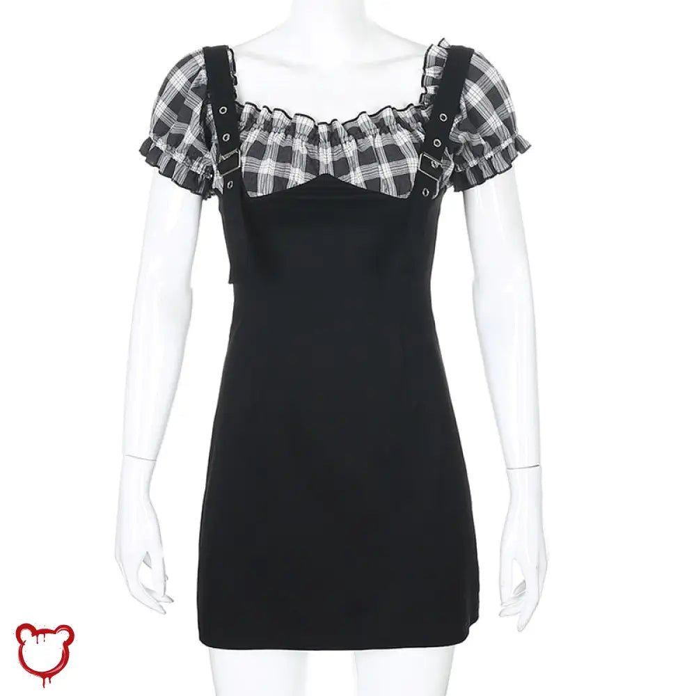 "Synergy Plaid Strap Dress" - The Cursed Closet