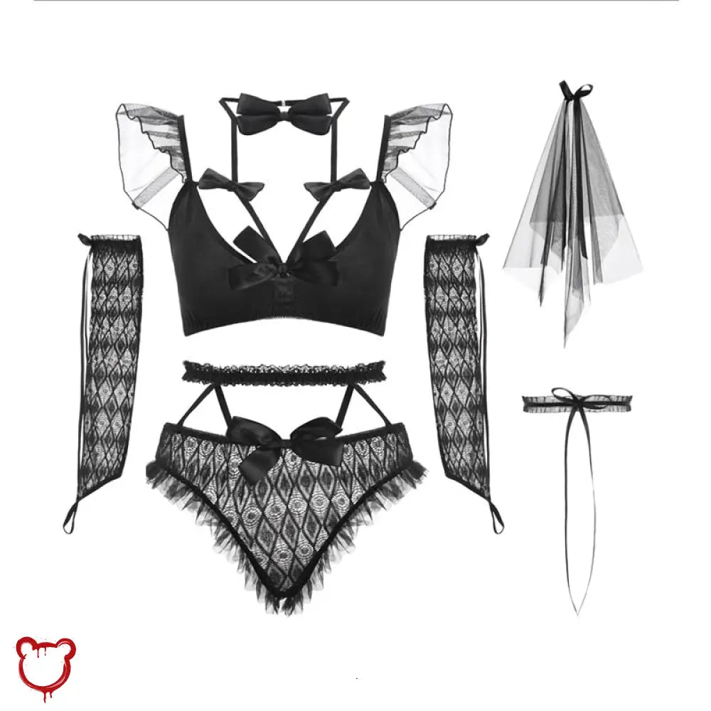 Temptation Black Or White Lace Gothic Underwear Set Clothing