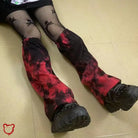 Tie Dye Leg Warmers - Red/Black. Clothing