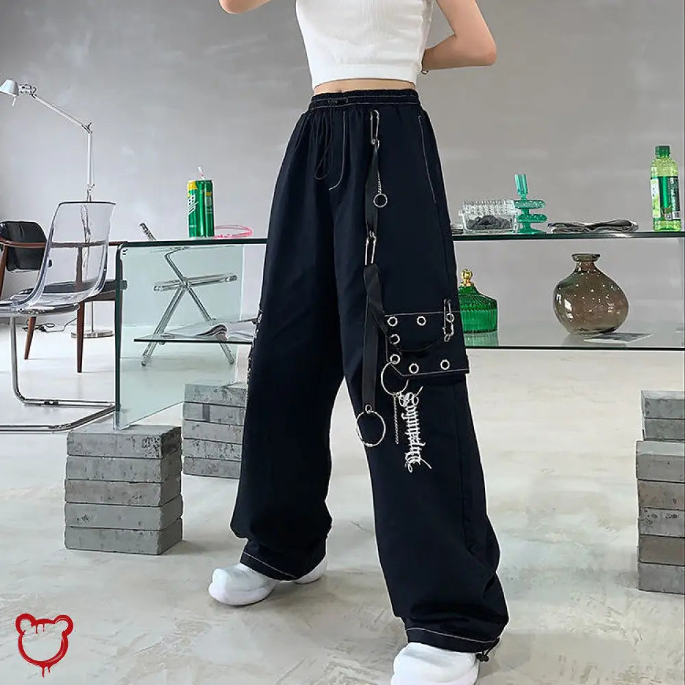 Town Grunge Cargo Pants Black / S Clothing