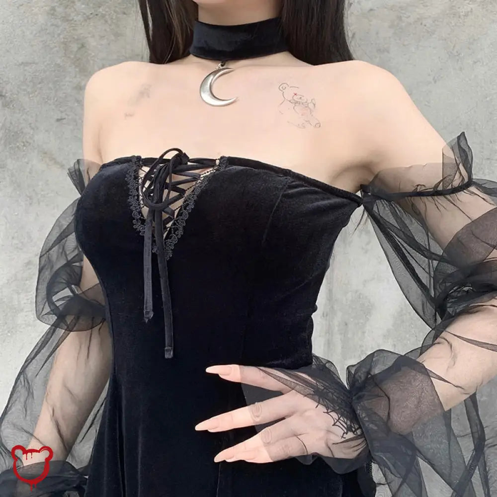 Tragic Black Lace Sleeve Dress Clothing