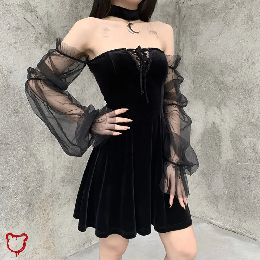 Tragic Black Lace Sleeve Dress Clothing