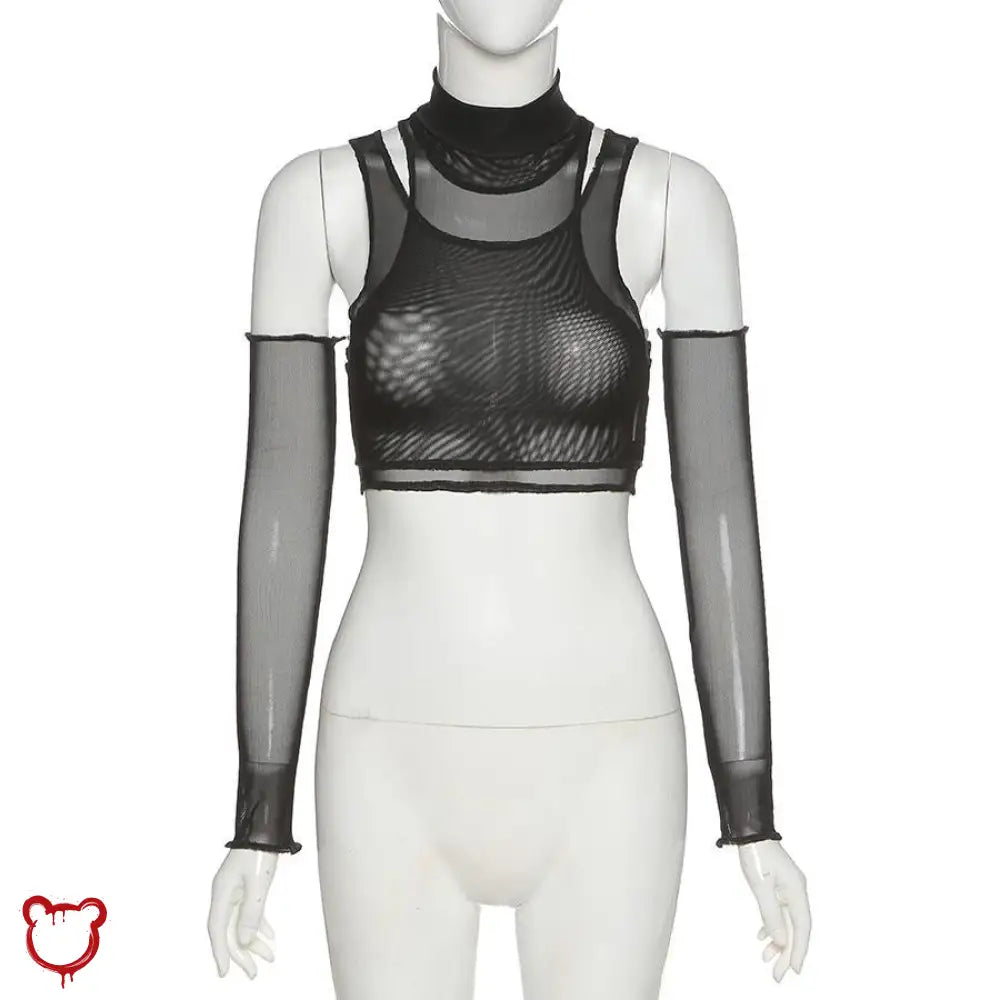 Transparent Spark Plug Mesh Top Clothing