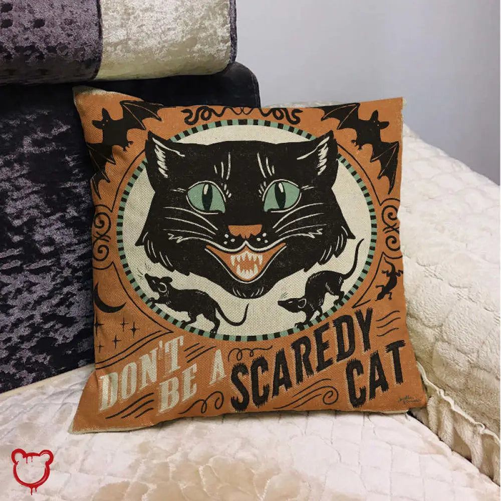 Trick Or Treat Cushion Cover 450Mm*450Mm / Scaredy Cat