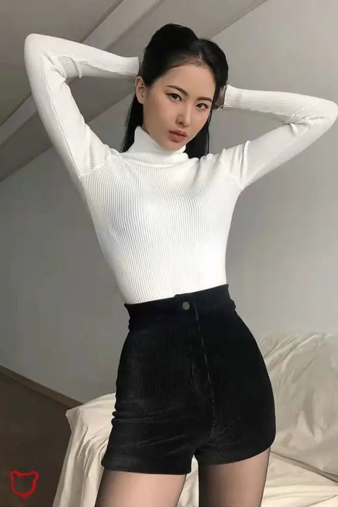 "Velvet Goth High Waist Shorts" - The Cursed Closet
