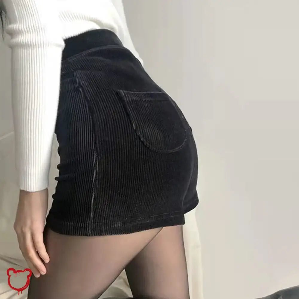 "Velvet Goth High Waist Shorts" - The Cursed Closet