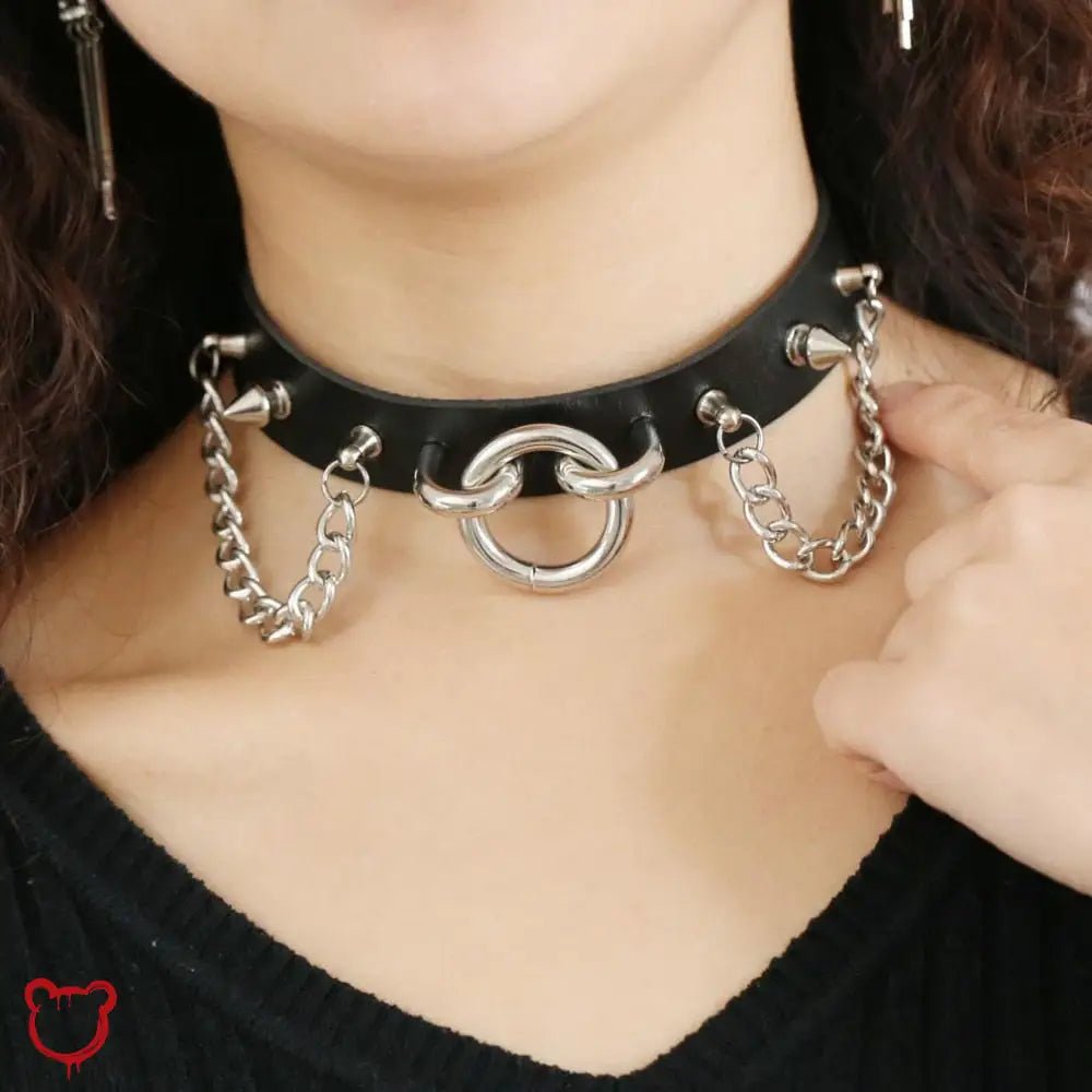 Vengeance' Faux Leather Chain Choker - The Cursed Closet
