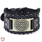 Viking Leather Bracelet Black/Gold Accessories