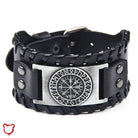 Viking Leather Bracelet Black/Silver Accessories