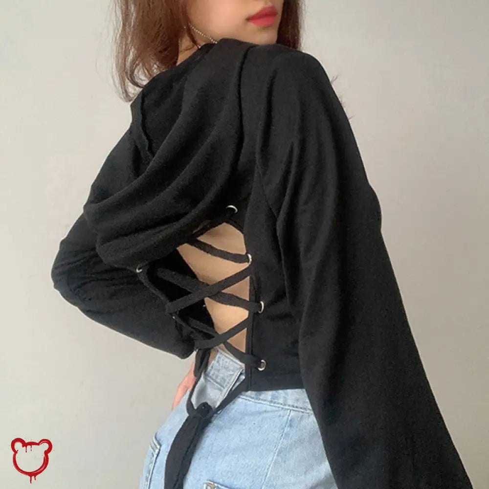 Wild Lace Up Hoodie Clothing