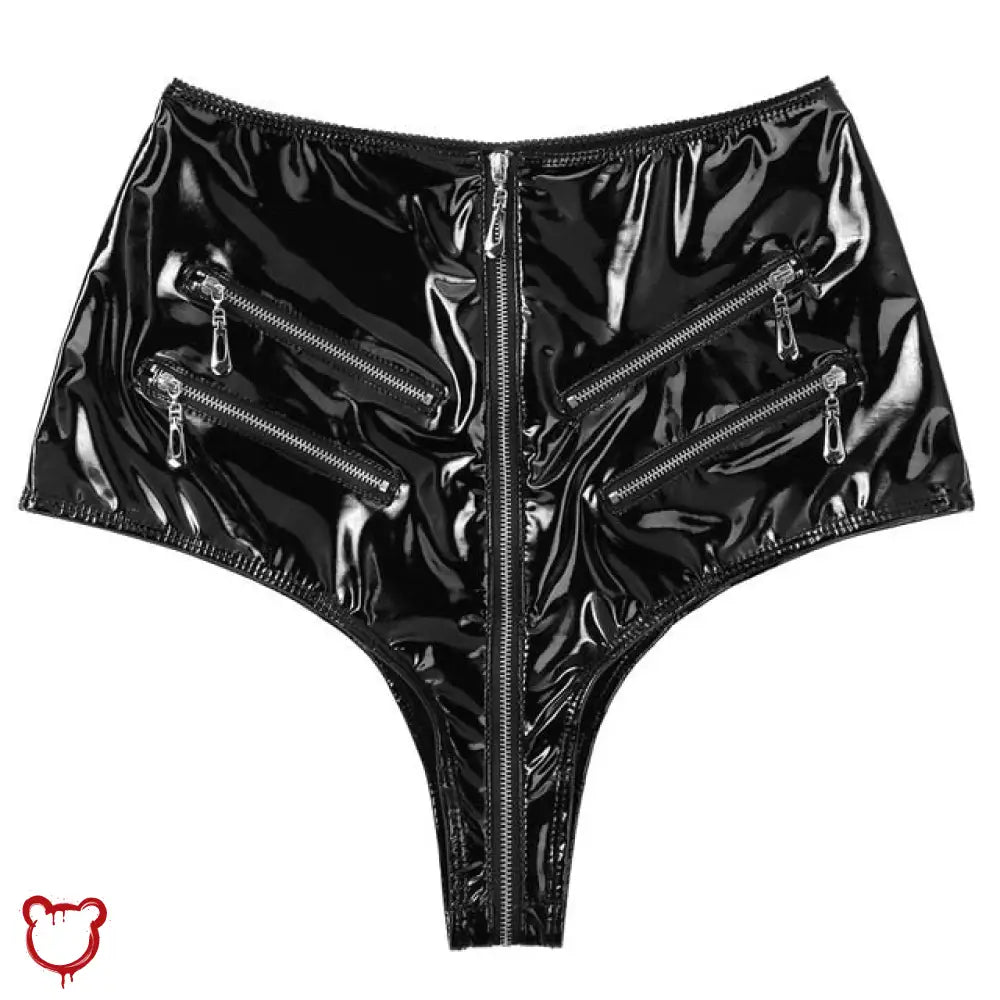 The Cursed Closet 'Zone' PU Leather Shorts at $29.99 USD